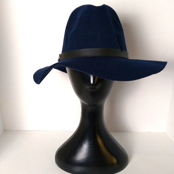 Accessories - Women's Navy Blue Floppy Brim Fedora Hat NWT